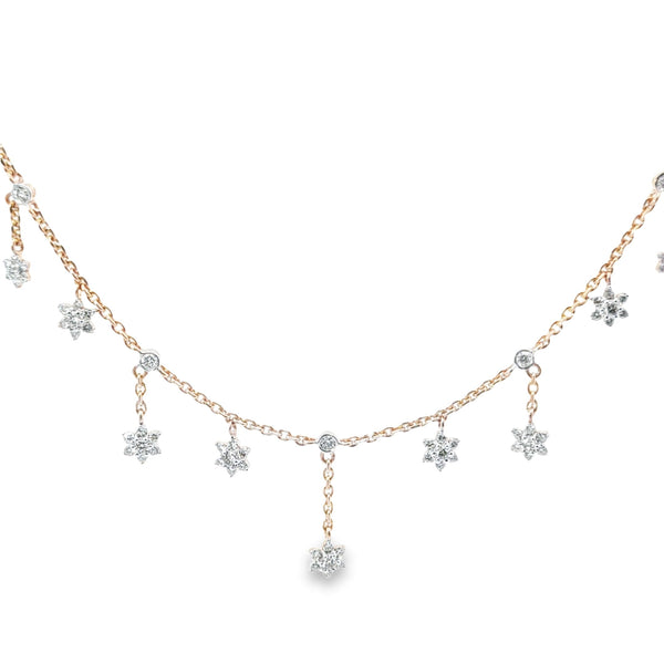 NSTAR 18K Rose Gold Diamond Necklace Womens Jewelry