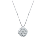 Sunfire Glow-18K White Gold-Diamond Pendant-Womens Jewelry
