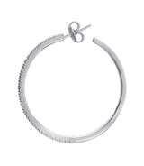 Timeless Glamour-18K White Gold-Hoop Diamond Earring-Womens Jewelry