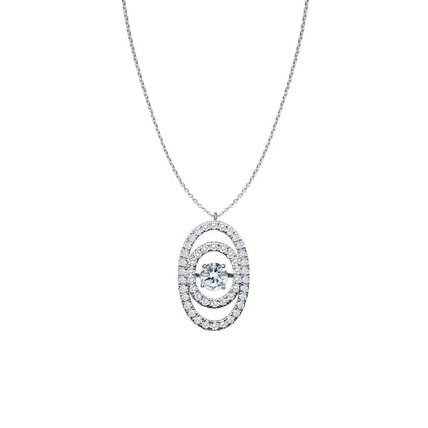 Oval Whispers-18K White Gold-Diamond Pendant-Womens Jewelry