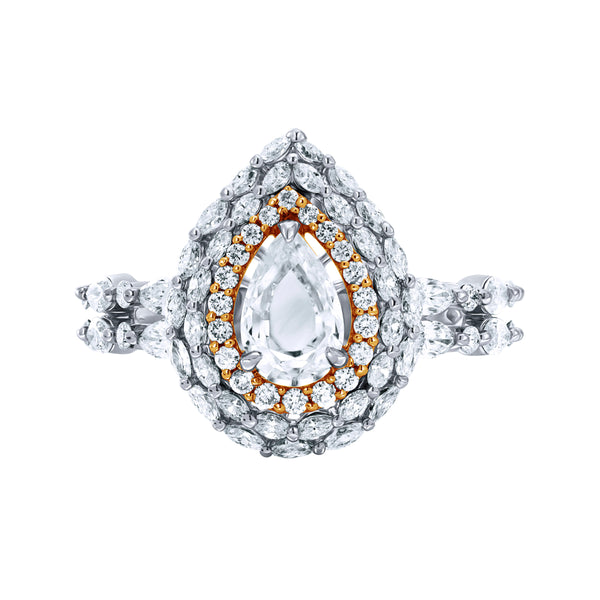 Sunlit Fusion-18K White & Yellow Gold-Fusion-Diamond Ring-Womens Jewelry