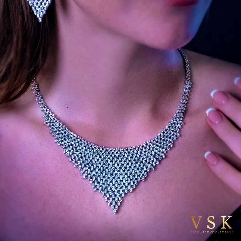 Triumphant Brilliance-18K White Gold-Diamond Necklace-Womens Jewelry