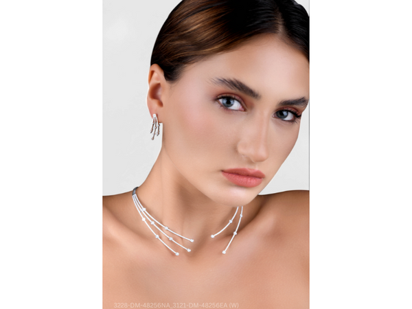 Trident Whisper 18K White Gold Diamond Necklace Womens Jewelry