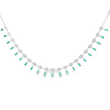 Radiant Elegance | 18K White Gold | Diamond & Color stone | Convertible Necklace