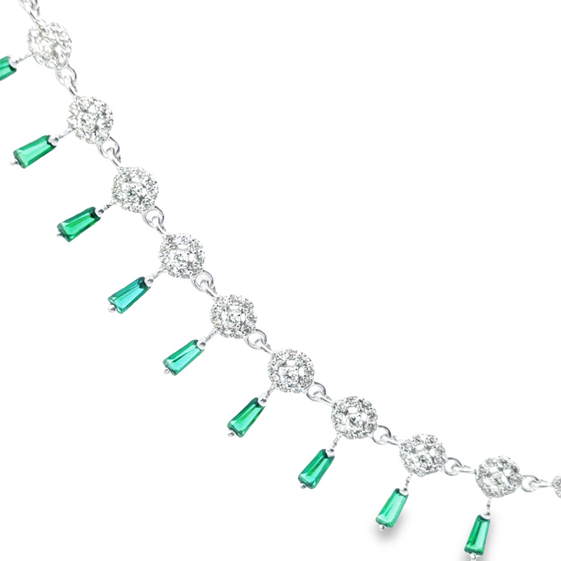 Radiant Elegance | 18K White Gold | Diamond & Color stone | Convertible Necklace