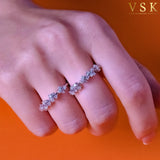 Flexibloom-18K White Gold-Flexible-Diamond 2Fingered Ring-Womens Jewelry