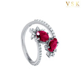﻿Majestic Ruby Radiance-18K White Gold-Ruby & Diamond Ring-Womens Jewelry