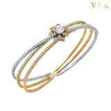 B3CROSS-18K White & Yellow & Rose Gold-Diamond Tricolor Bracelet