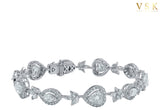 Everlasting Love's Embrace-18K White Gold-Heart Cut Diamond Bracelet-Womens Jewelry