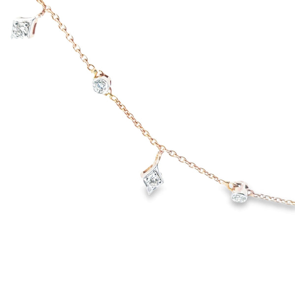 Rosé Elegance | 18K Rose Gold | Diamond Chain Necklace | Womens Jewelry
