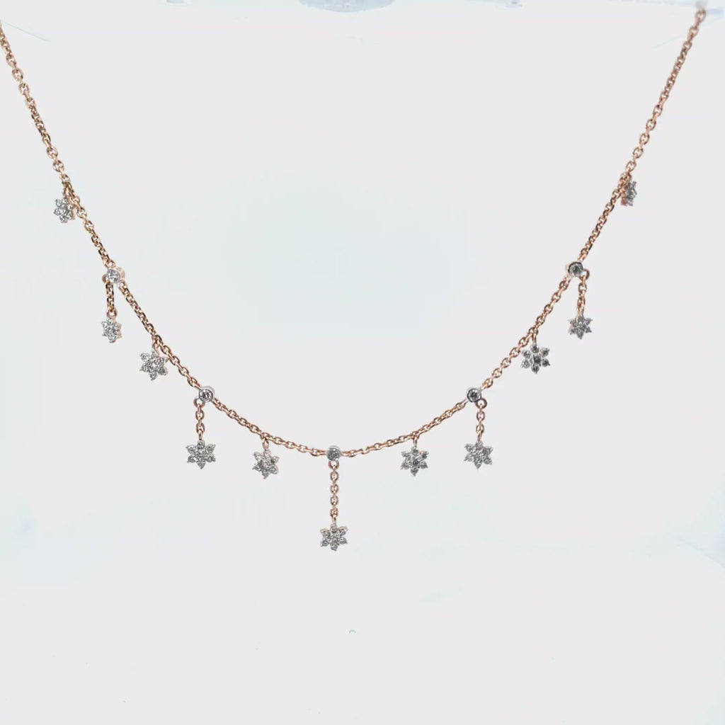 NSTAR 18K Rose Gold Diamond Necklace Womens Jewelry