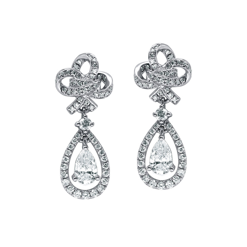 Twister | 18K White Gold | Diamond Earring | Womens Jewelry