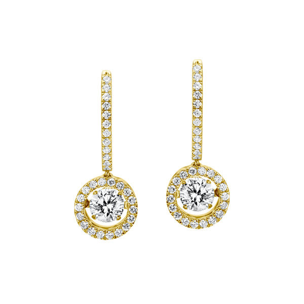 Radiant Sunburst-18K Yellow Gold-Diamond Earring-Womens Jewelry