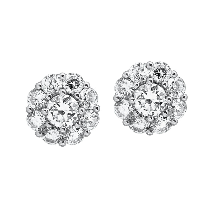 Enchanting Drops-18K White Gold-Nature Inspire-Diamond Earring