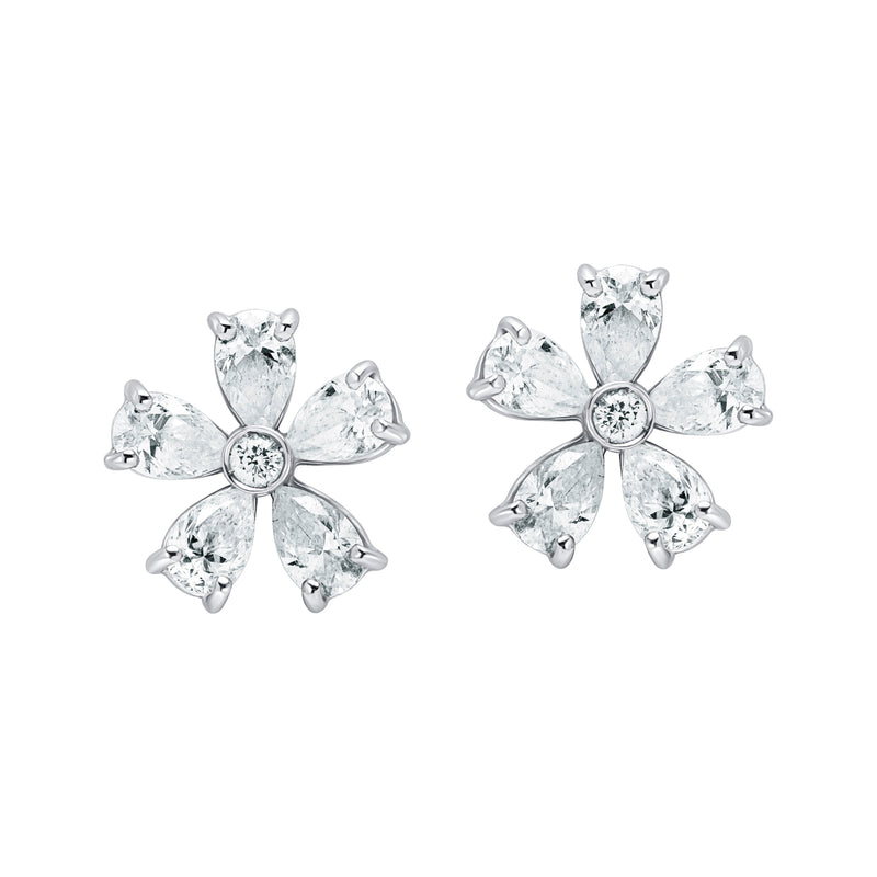 Enchanted Petal-Diamond Earring-18K Gold