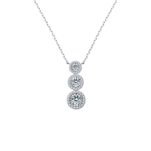 Eternal Circles-18K White Gold-Solitaire Diamond Pendant-Womens Jewelry