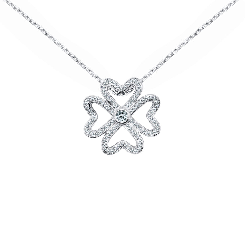 Eternal Embrace-18K White Gold-Nature Inspired-Diamond Pendant-Womens Jewelry