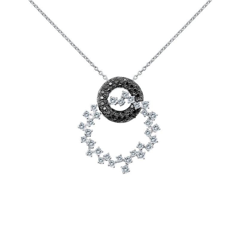 The Monochrome Elegance Pendant-18K White Gold-Diamond Pendant-Womens Jewelry