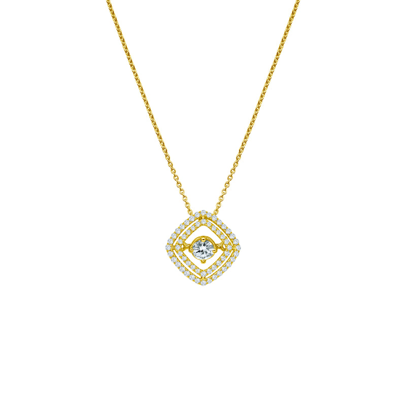 Dancing Diamond-18K Yellow Gold-Diamond pendant