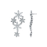 Petal Harmony-18K White Gold-Nature Inspired-Diamond Earring-Womens Jewelry