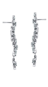 Petal Harmony-18K White Gold-Nature Inspired-Diamond Earring-Womens Jewelry