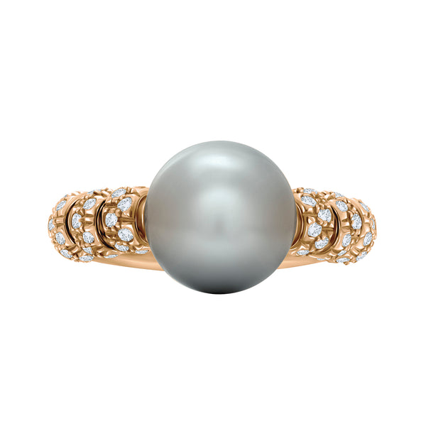 Stellar Pearl | 18K Yellow Gold | Diamond and Pearl Ring