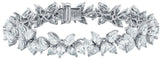 Luminous Leaf-18K White Gold-Nature Inspired-Diamond Bracelet-Womens Jewelry