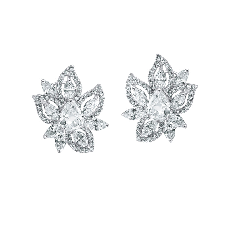 Nature's Grace-18K White Gold-Nature inspire-Diamond Earring-Womens Jewelry