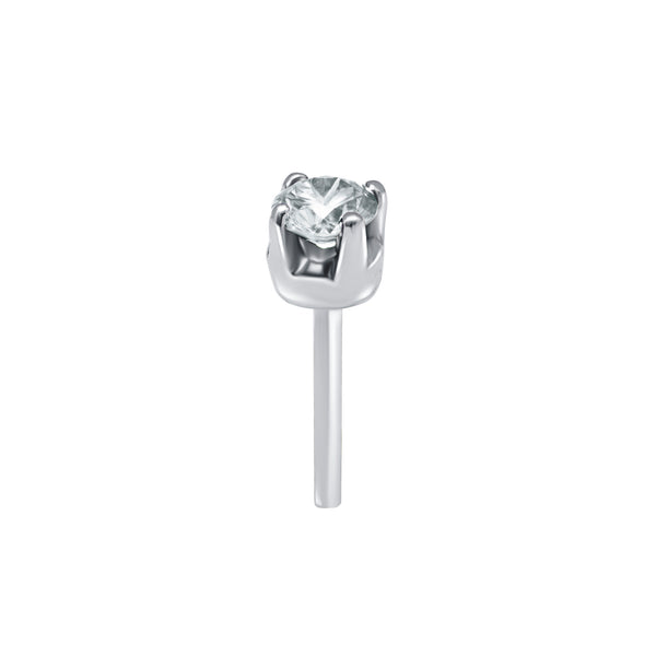 ﻿Singular Brilliance-18K White Gold-Diamond Earring-Womens Jewelry 