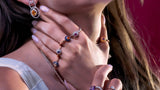 Celestial Harmony | 18K Rose Gold | Semi Precious Stone ring | Womens Jewelry