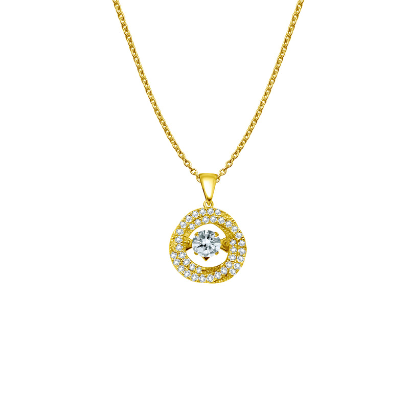 Radiant Harmony-18K Yellow Gold-Diamond Pendant-Womens Jewelry
