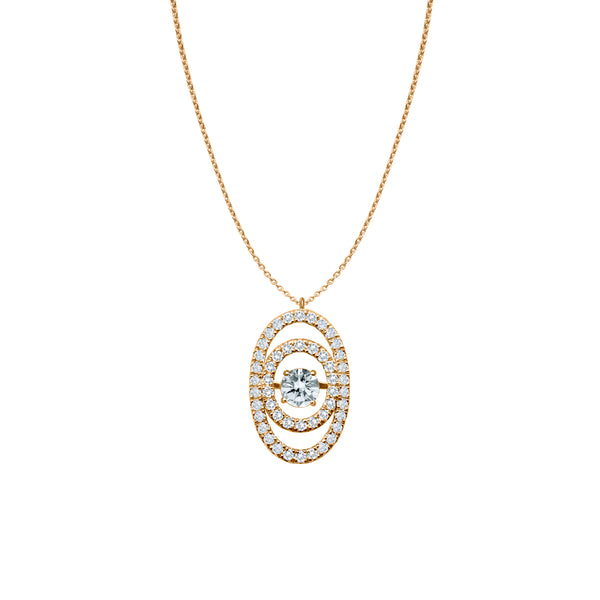 Oval Whispers | 18K White Gold | Diamond Pendant | Womens Jewelry