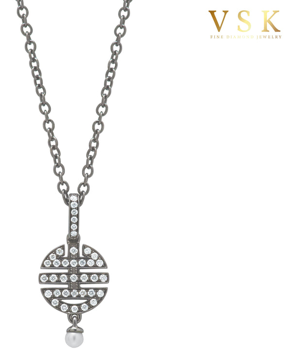 Luminous Nexus-18K White Gold-Diamond Pendant-Womens Jewelry