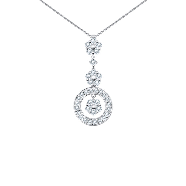 Stellar Elegance-18K White Gold-Diamond Pendant-Womens Jewelry 