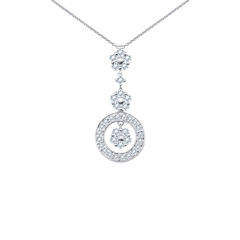 Stellar Elegance-18K White Gold-Diamond Pendant-Womens Jewelry 