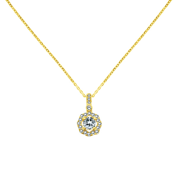 Glowing Star-18K White/Yellow Gold-Diamond Pendant-Womens Jewelry