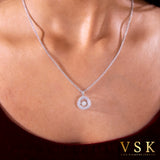 ﻿The Luna Radiance-18K White Gold-Diamond Pendant-Womens Jewelry