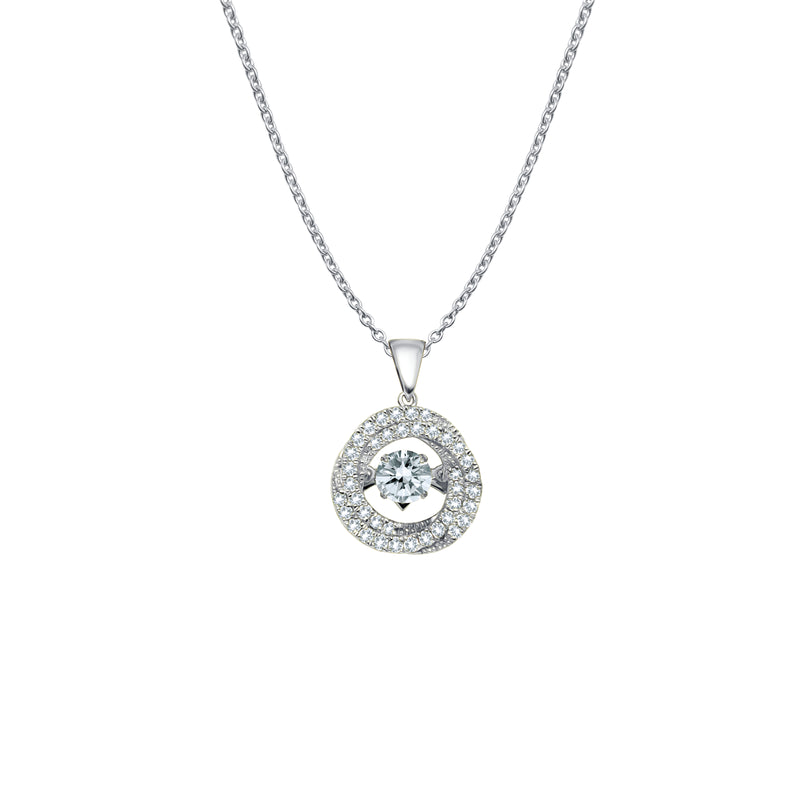 ﻿The Luna Radiance-18K White Gold-Diamond Pendant-Womens Jewelry