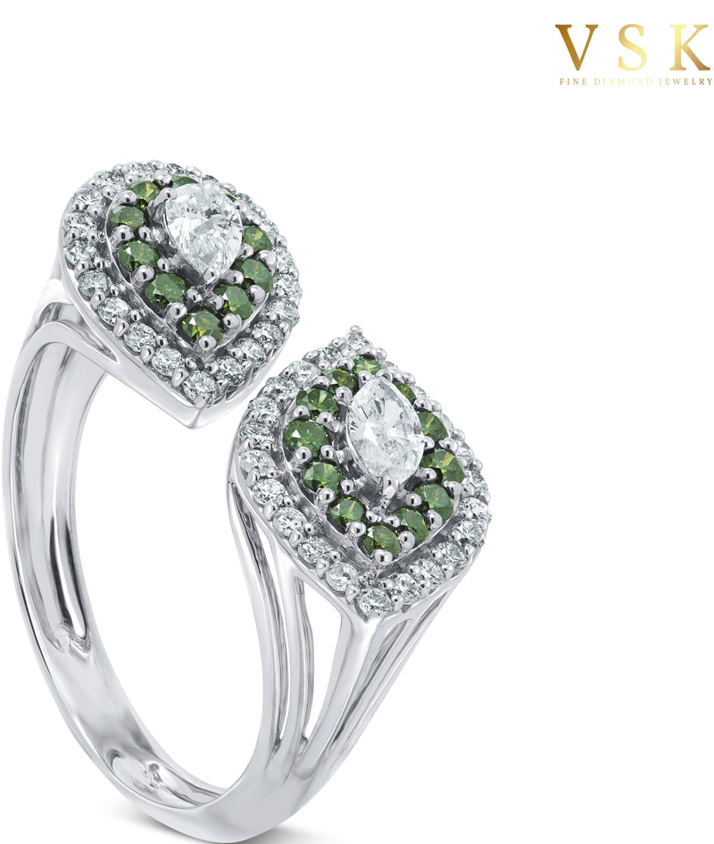 Pearline Elegance-18K White Gold-Diamond Ring-Womens Jewelry