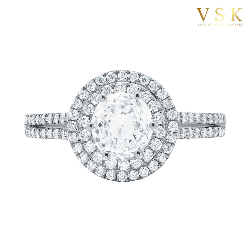 Celestial Radiance-18K White Gold-Glowing Star Inspire-Diamond Ring