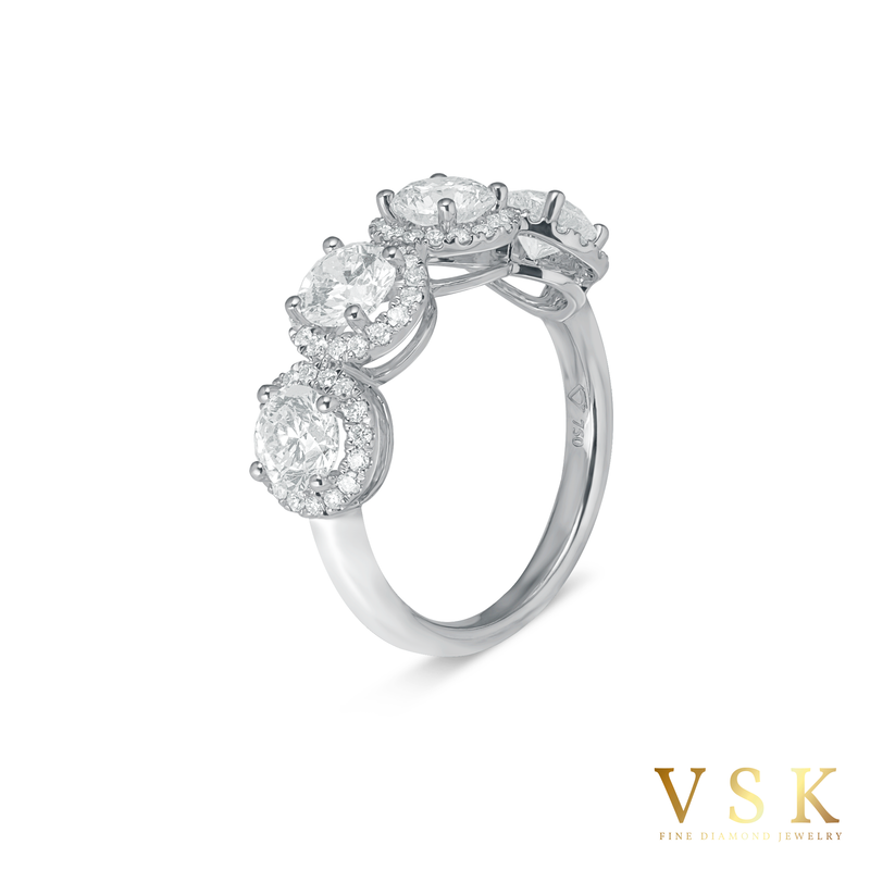 ﻿The Starlit Brilliance-18K White Gold-Diamond Ring-Womens Jewelry