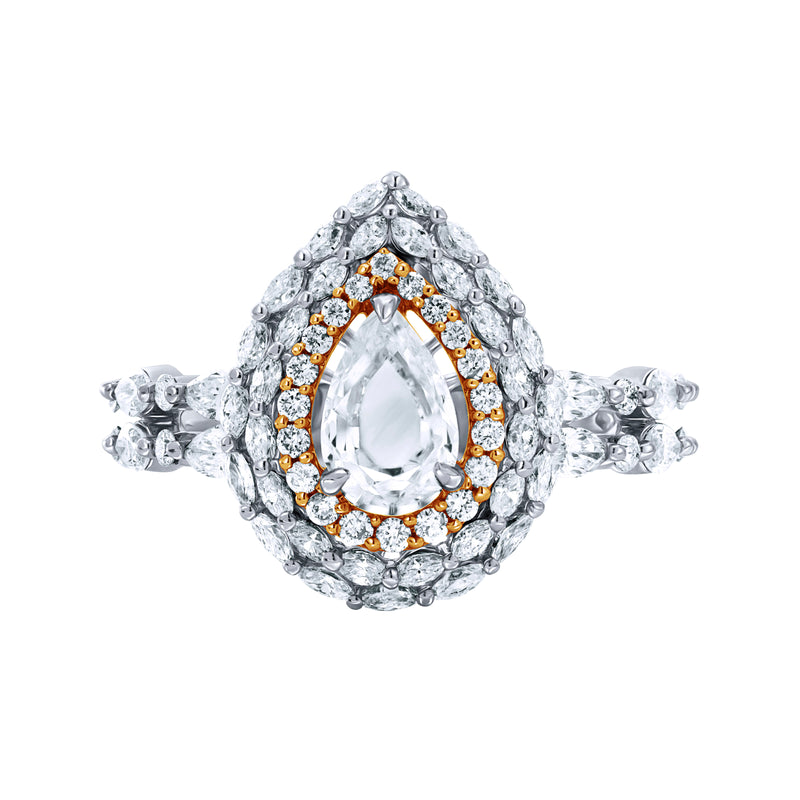 Sunlit Fusion-18K White & Yellow Gold-Fusion-Diamond Ring-Womens Jewelry