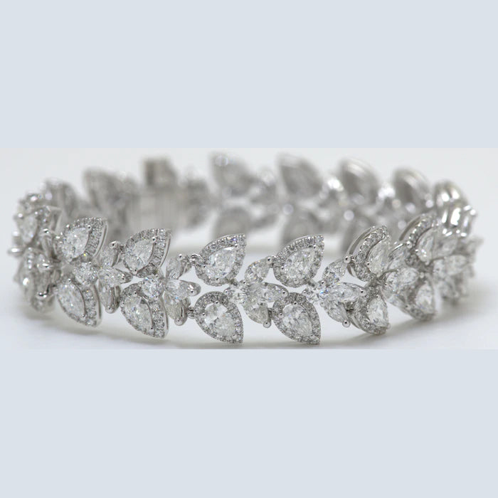 PearMar-18K White Gold-Pear Cut Diamond Bracelet-Womens Jewelry