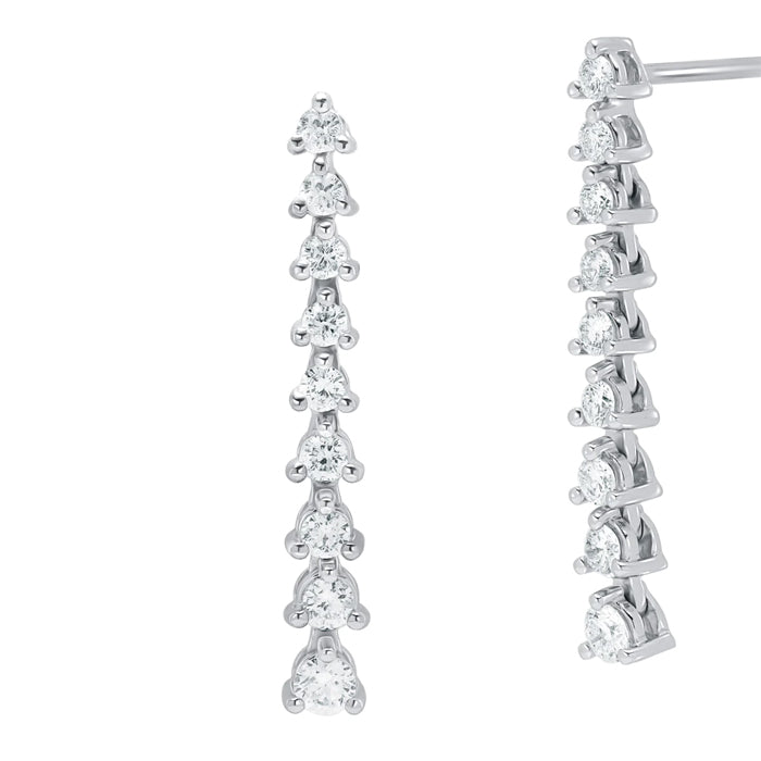 Stellar Radiance-18K White Gold-Diamond Earring-Womens Jewelry 