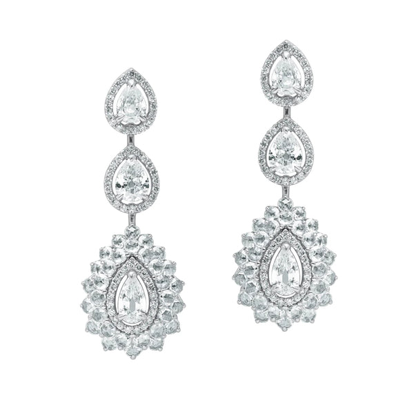 ﻿Nirvana Nalin-18K White Gold-Diamond Earring-Womens Jewelry