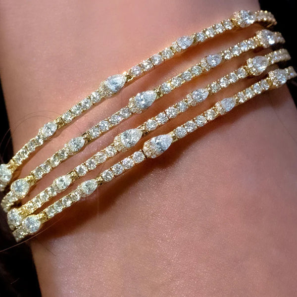 FlexiGleam-18K Yellow Gold-Flexible-Diamond Bangle-Womens Jewelry