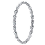 ﻿Links of Unity-18K White Gold-Flexible-Diamond Bracelet-Womens Jewelry