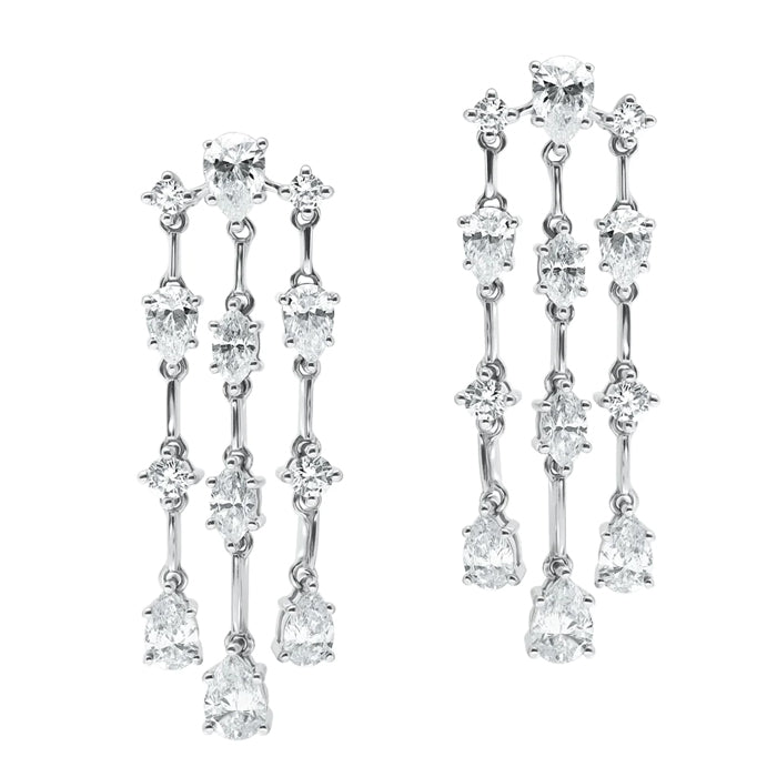 ﻿Trilogy Diamond Kaleidoscope-18K White Gold-Diamond Earring-Womens Jewelry