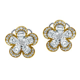Harmony Blooms-18K White & Yellow Gold-Diamond Earring-Womens Jewelry