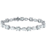 Stellar Fusion-18K White Gold-Pear& Marquise Cut Diamond Bracelet-Womens Jewelry 